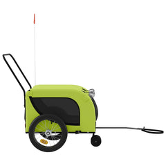 vidaXL Pet Bike Trailer | Green and Black | Oxford fabric, iron, PVC | Small 5