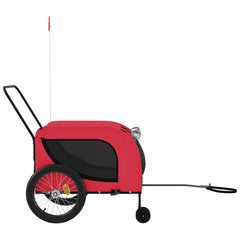 vidaXL Pet Bike Trailer Red and Black Oxford Fabric and Iron 5