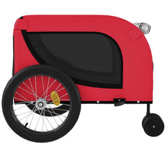vidaXL Pet Bike Trailer Red and Black Oxford Fabric and Iron 6