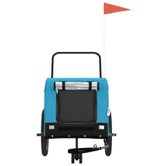 Pet Bike Trailer Oxford Fabric and Iron Height 74 cm Blue and black