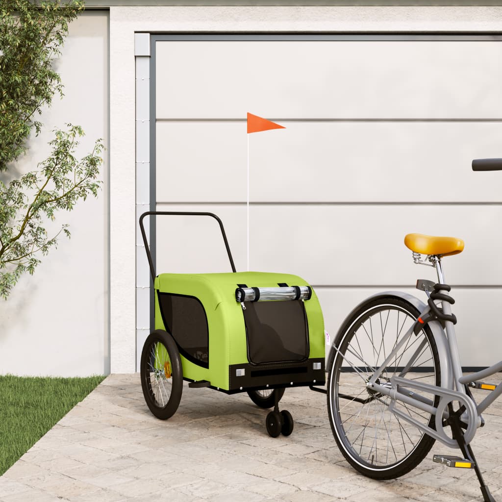vidaXL Pet Bike Trailer Oxford Fabric and Iron Height 74 cm