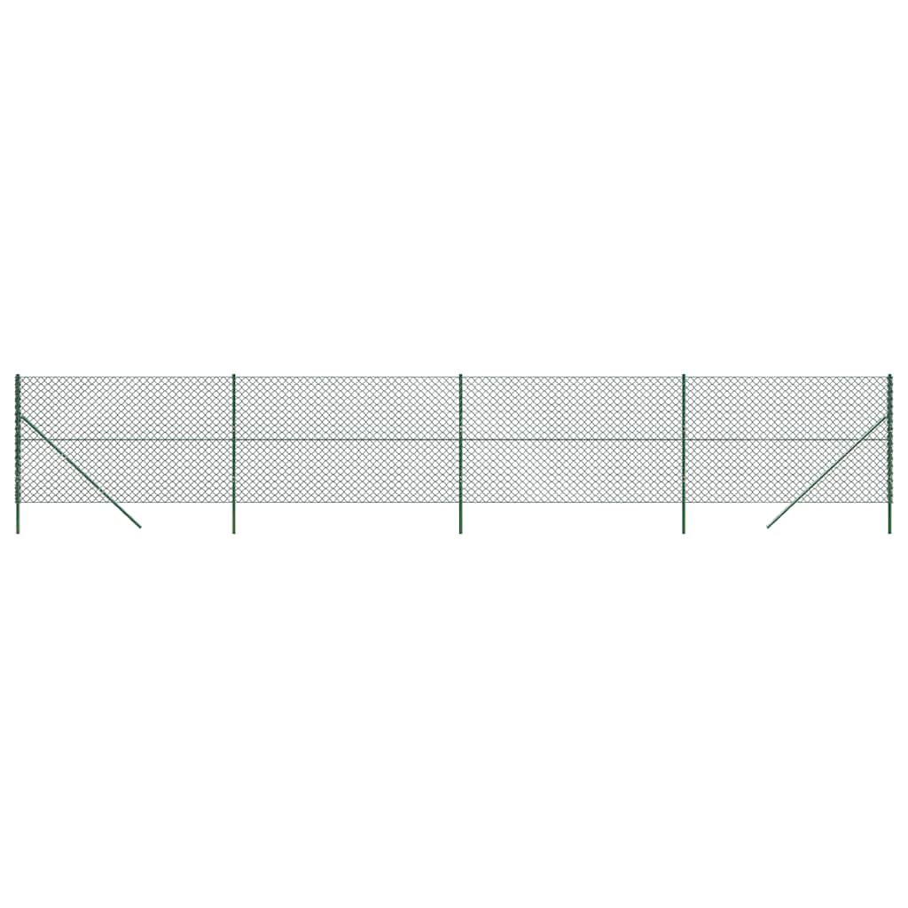 vidaXL Chain Link Fence Green 1.6x10 m 2