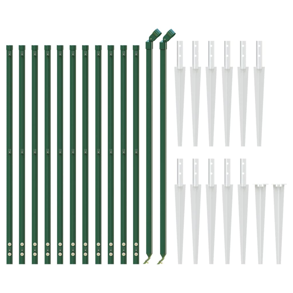 Chain Link Fence with Spike Anchors Height 25 m Green 1 m