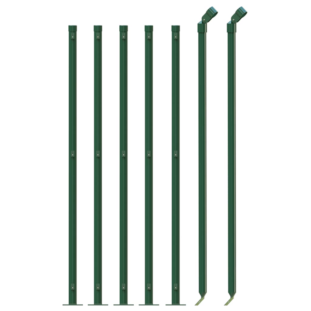 vidaXL Chain Link Fence with Flange Green 0.8x10 m 3