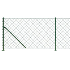 vidaXL Chain Link Fence with Flange Green 0.8x10 m 4