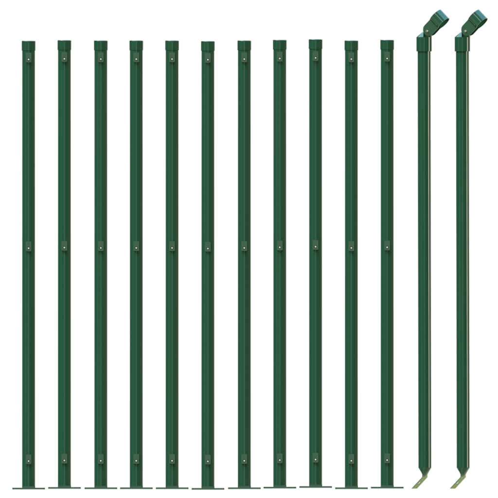 Chain Link Fence with Flange Height 25 m Green 0.8 m