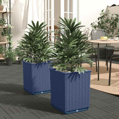 vidaXL Planters 2 pcs Blue Grey 30x30x37 cm Polypropylene 1