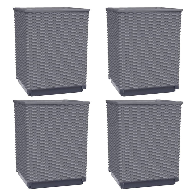 Planters 4 pcs Dark Grey 30x30x37 cm Polypropylene