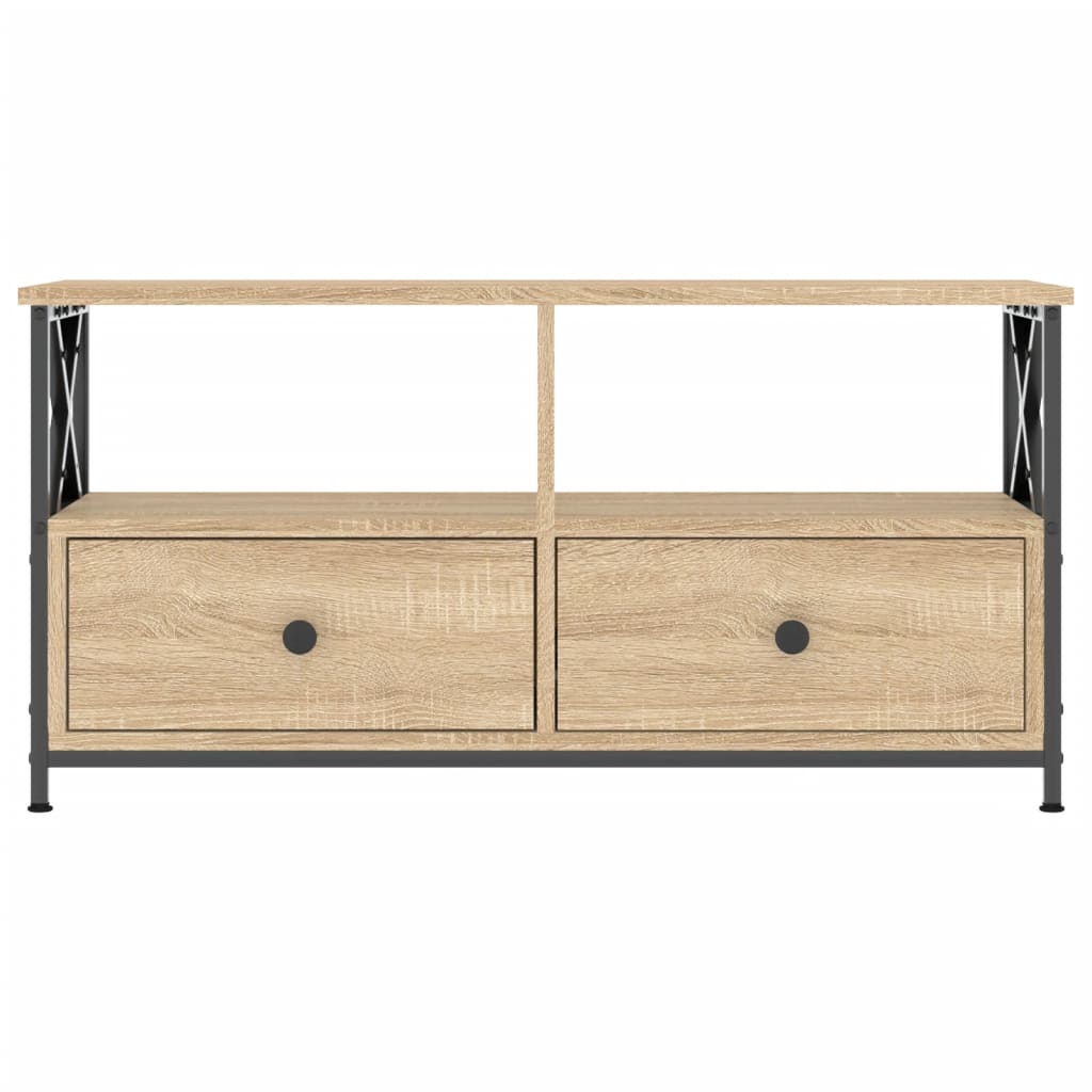 vidaXL TV Cabinet Sonoma Oak 90x33x45 cm Engineered Wood&Iron 3
