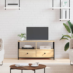 vidaXL TV Cabinet Sonoma Oak 90x33x45 cm Engineered Wood&Iron 1