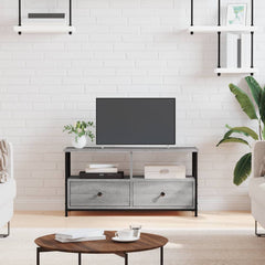 vidaXL TV Cabinet Grey Sonoma 90x33x45 cm Engineered Wood&Iron 1