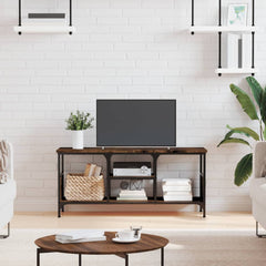 vidaXL TV Cabinet Smoked Oak 100x35x45 cm Engineered Wood&Iron 1