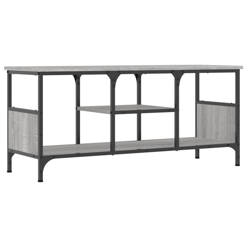 vidaXL TV Cabinet Grey Sonoma 100x35x45 cm Engineered Wood&Iron 6