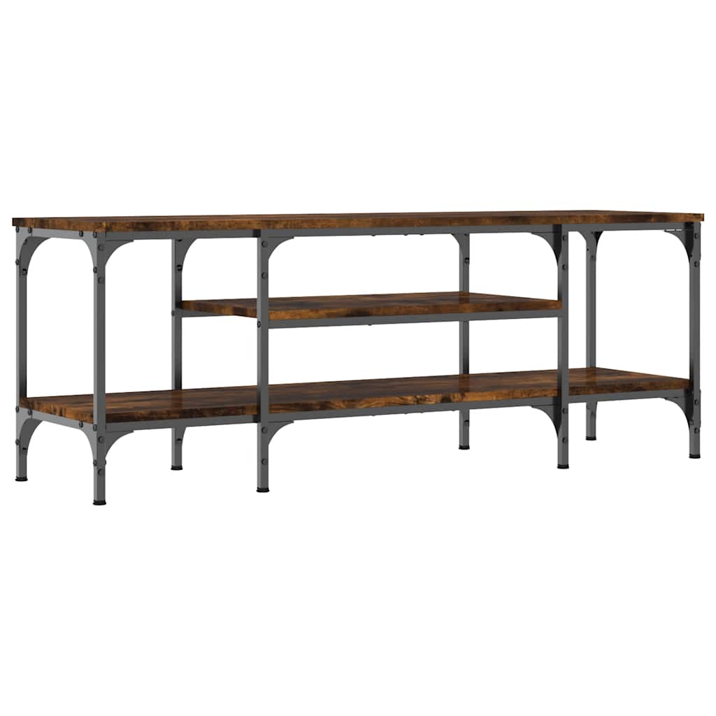vidaXL TV Cabinet Smoked Oak 121x35x45 cm Engineered Wood&Iron 2