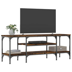 vidaXL TV Cabinet Smoked Oak 121x35x45 cm Engineered Wood&Iron 3