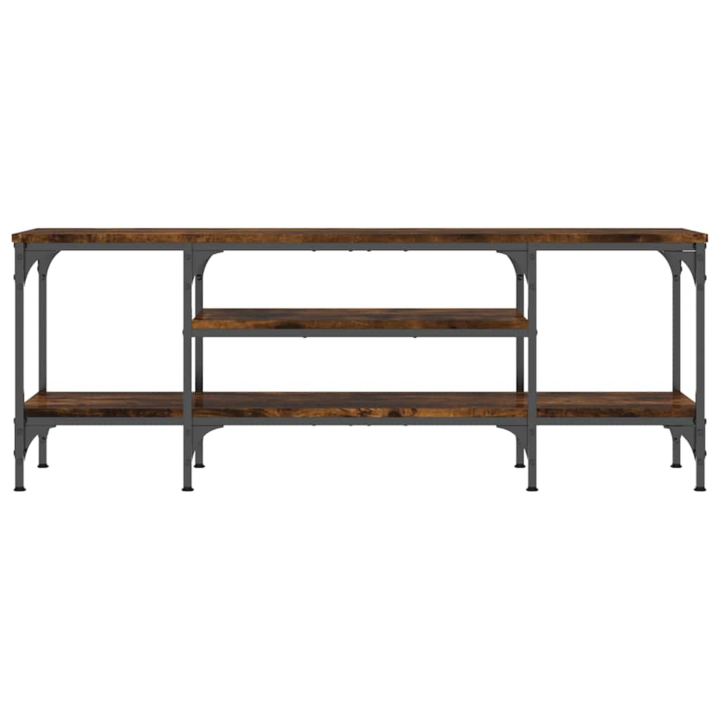 vidaXL TV Cabinet Smoked Oak 121x35x45 cm Engineered Wood&Iron 4