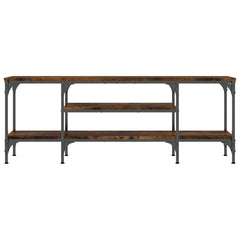 vidaXL TV Cabinet Smoked Oak 121x35x45 cm Engineered Wood&Iron 4