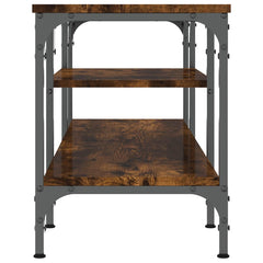 vidaXL TV Cabinet Smoked Oak 121x35x45 cm Engineered Wood&Iron 5