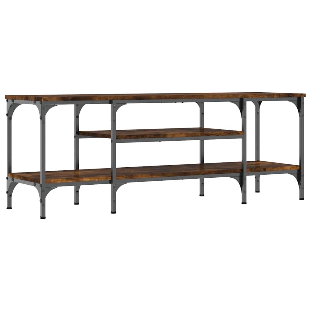vidaXL TV Cabinet Smoked Oak 121x35x45 cm Engineered Wood&Iron 6