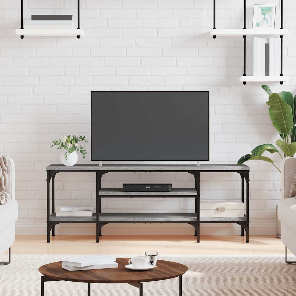vidaXL TV Cabinet Grey Sonoma 121x35x45 cm Engineered Wood&Iron 1