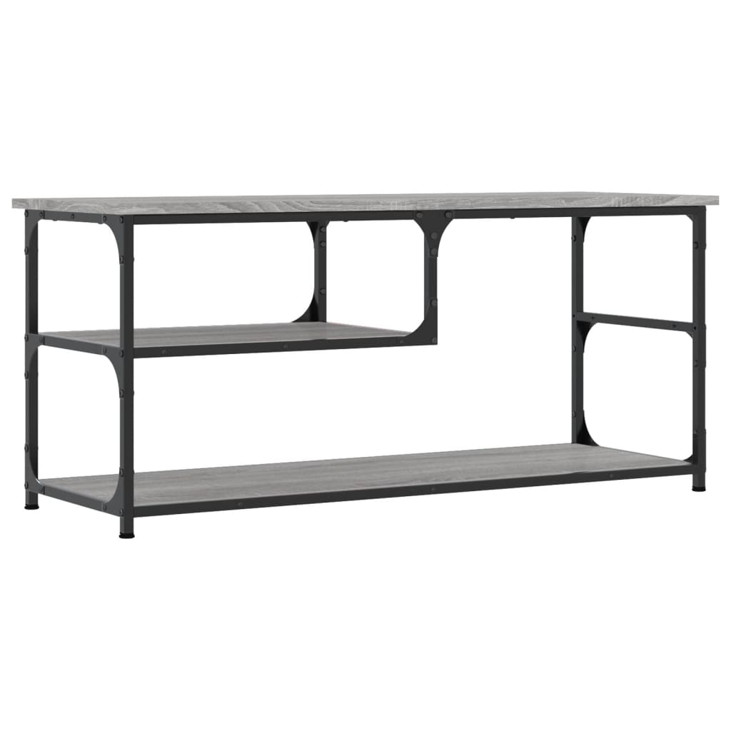 vidaXL TV Cabinet Grey Sonoma 103x38x46.5 cm Engineered Wood and Steel 2