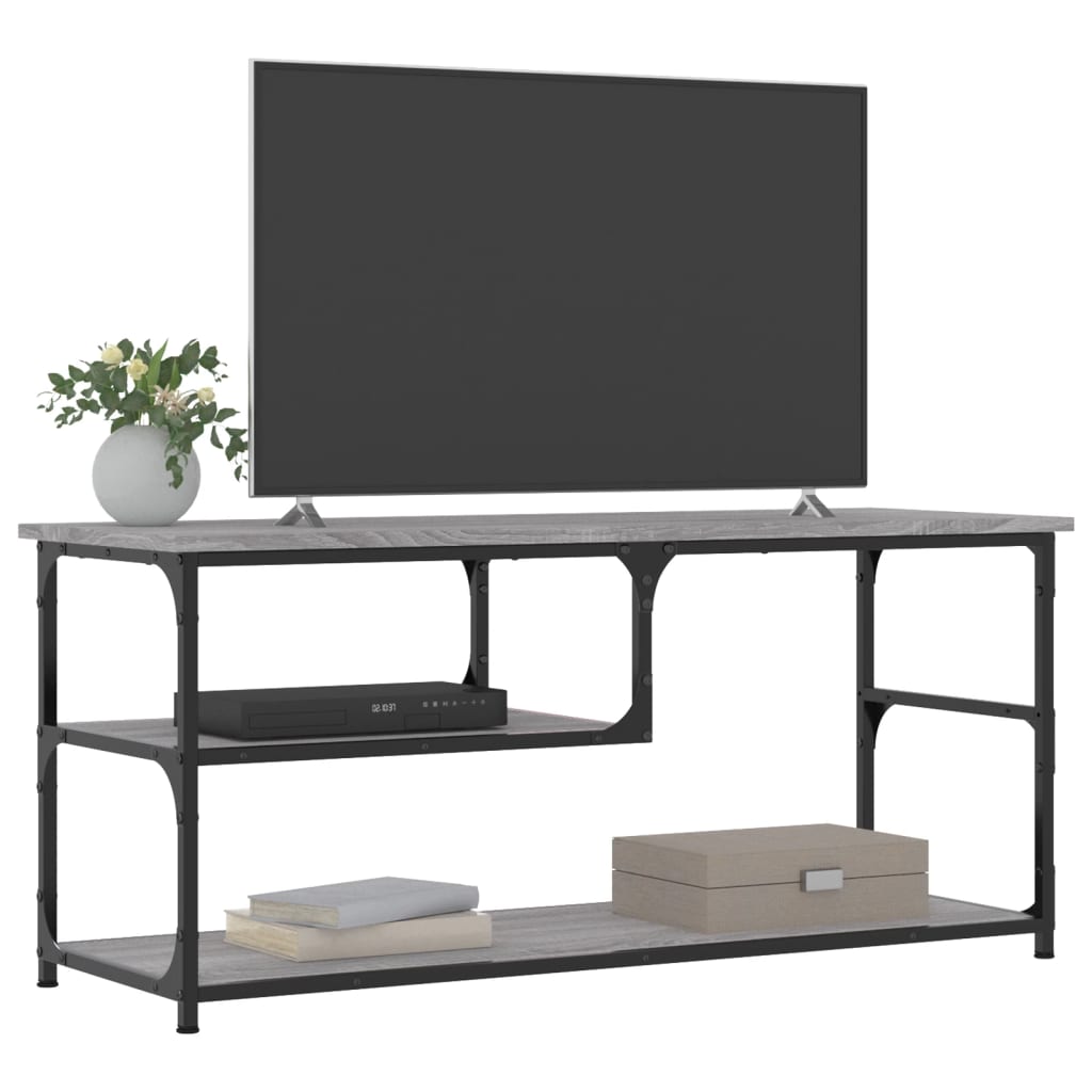 vidaXL TV Cabinet Grey Sonoma 103x38x46.5 cm Engineered Wood and Steel 3