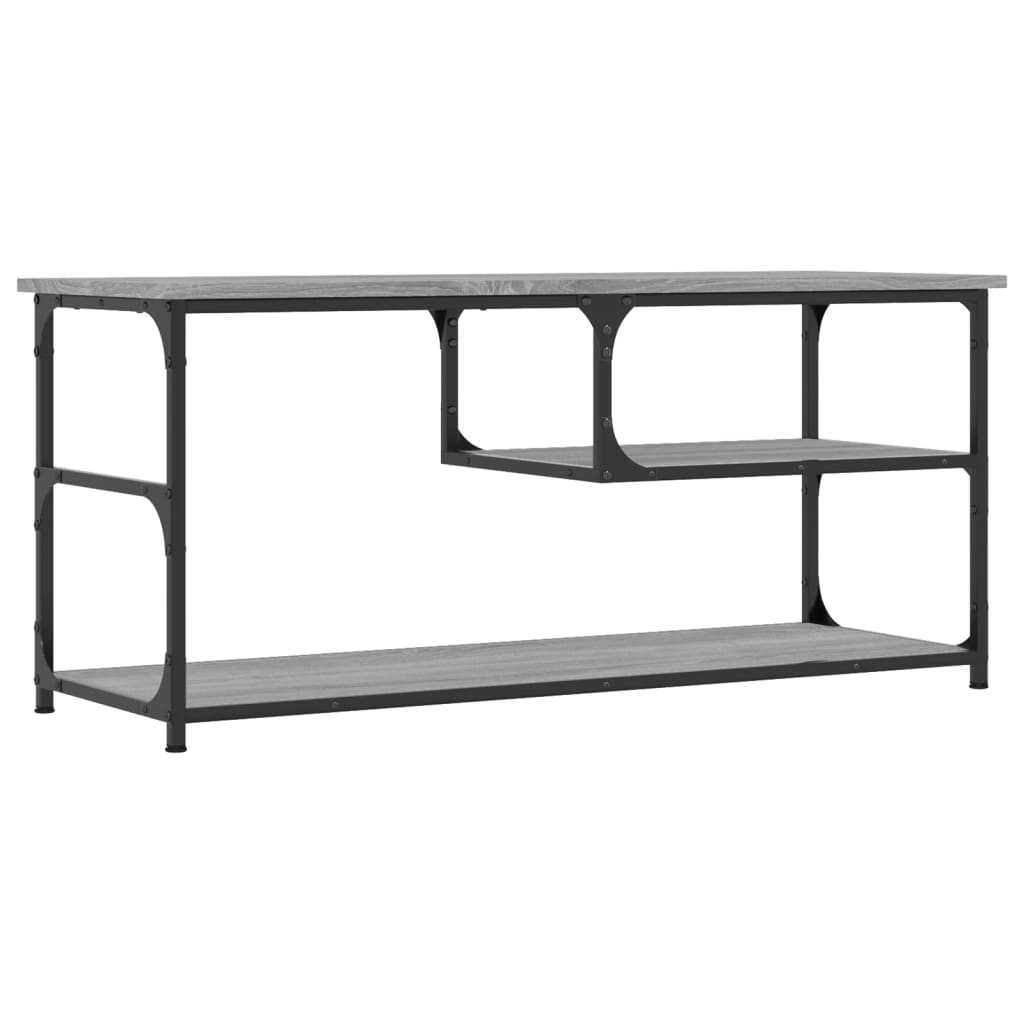 vidaXL TV Cabinet Grey Sonoma 103x38x46.5 cm Engineered Wood and Steel 6