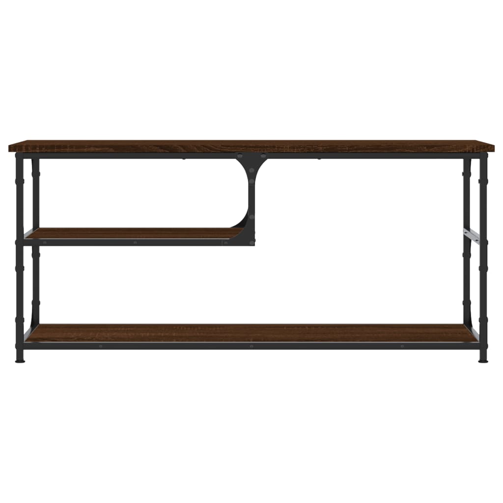 vidaXL TV Cabinet Brown Oak 103x38x46.5 cm Engineered Wood and Steel 4