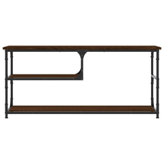 vidaXL TV Cabinet Brown Oak 103x38x46.5 cm Engineered Wood and Steel 4