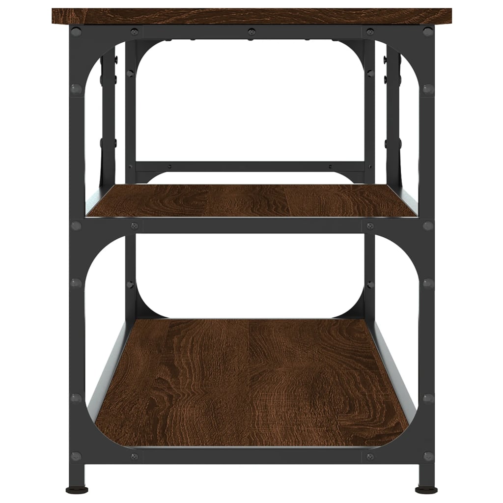 vidaXL TV Cabinet Brown Oak 103x38x46.5 cm Engineered Wood and Steel 5