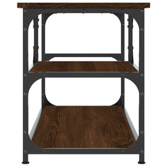 vidaXL TV Cabinet Brown Oak 103x38x46.5 cm Engineered Wood and Steel 5