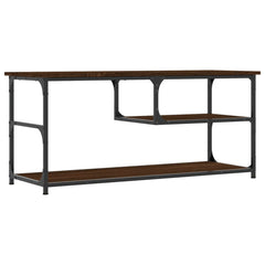 vidaXL TV Cabinet Brown Oak 103x38x46.5 cm Engineered Wood and Steel 6