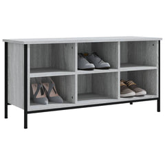 vidaXL Shoe Cabinet Grey Sonoma Holds up to 6 pairs of shoes 6