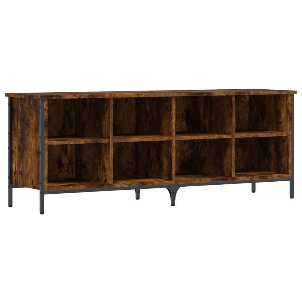 vidaXL Shoe Cabinet Smoked Oak 8 compartments 2
