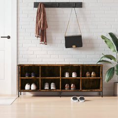 vidaXL Shoe Cabinet Smoked Oak 8 compartments 1