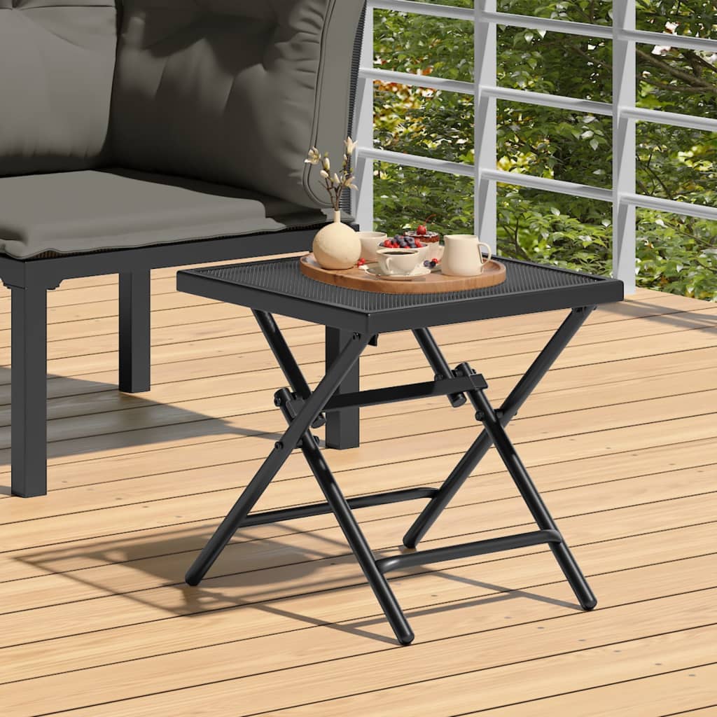 vidaXL Folding Garden Table Anthracite 38x38x38 cm Steel Mesh 1