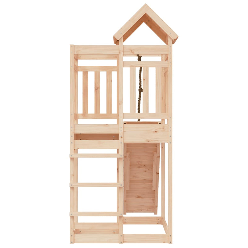 Playhouse with Climbing Wall Solid Wood Pine