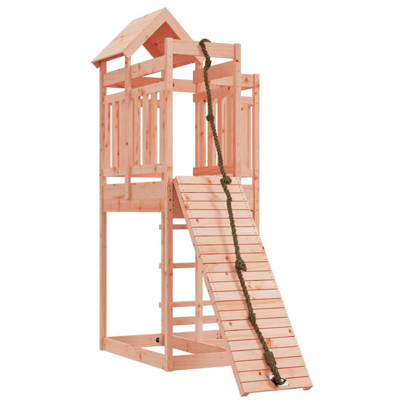 Playhouse with Climbing Wall Solid Wood Douglas