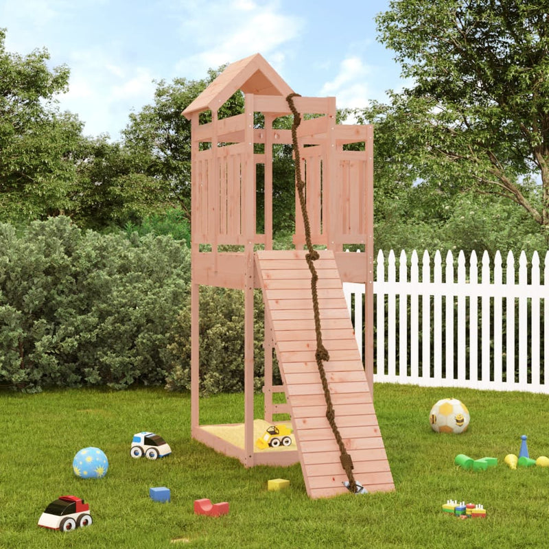 Playhouse with Climbing Wall Solid Wood Douglas