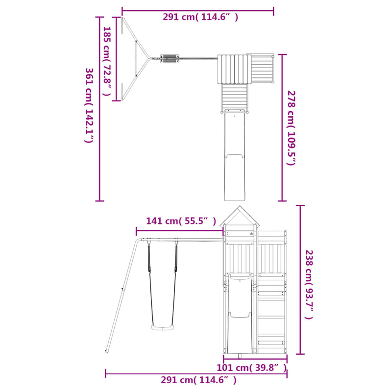 Outdoor Playset Impregnated Wood Pine