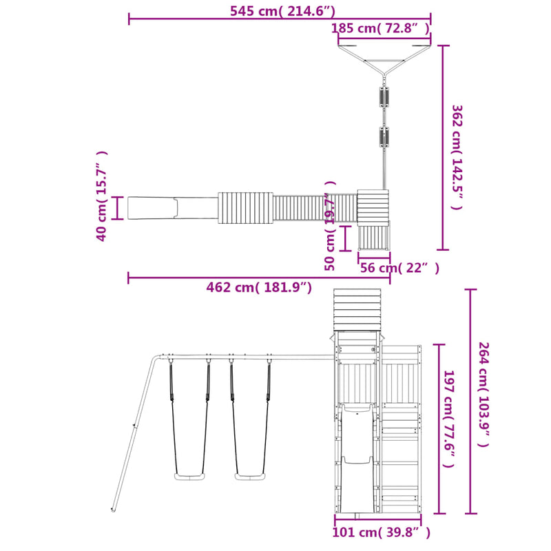 Outdoor Playset Impregnated Wood Pine