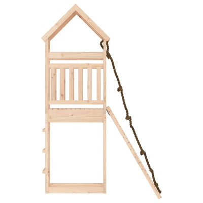 Playhouse with Climbing Wall Solid Wood Pine