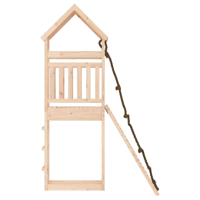 Playhouse with Climbing Wall Solid Wood Pine