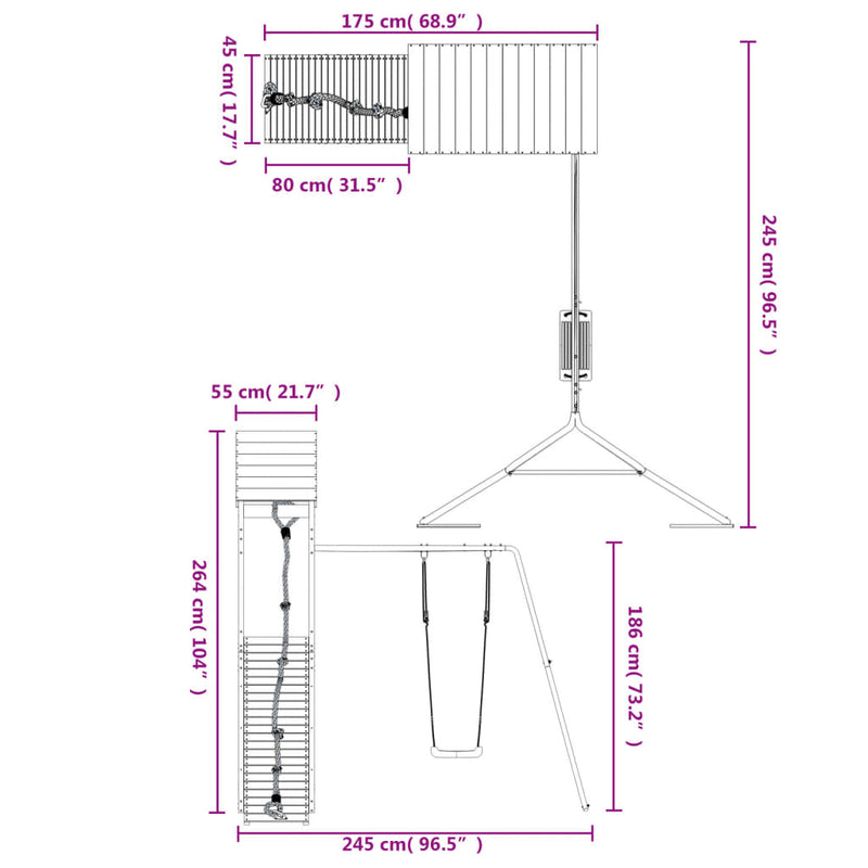 Outdoor Playset Impregnated Wood Pine