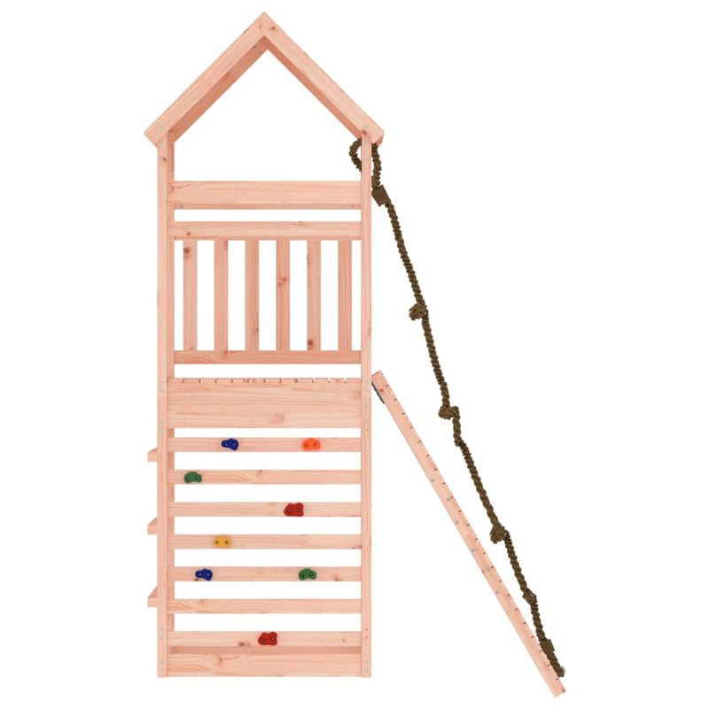 Playhouse with Climbing Wall Solid Wood Douglas