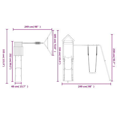 Outdoor Playset Solid Wood Pine