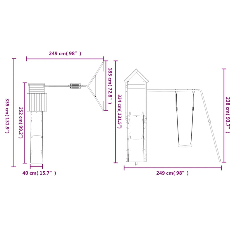 Outdoor Playset Solid Wood Pine