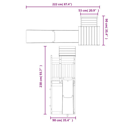 Outdoor Playset Solid Wood Pine