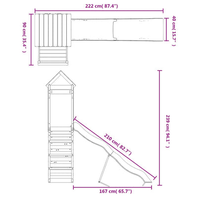 Outdoor Playset Solid Wood Douglas