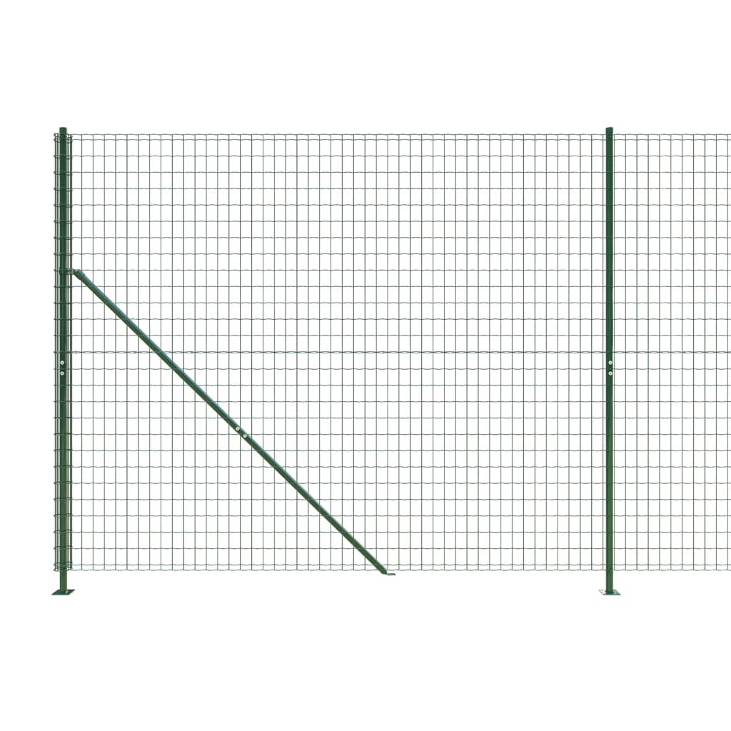 vidaXL Wire Mesh Fence with Flange Green 1.4x10 m 4
